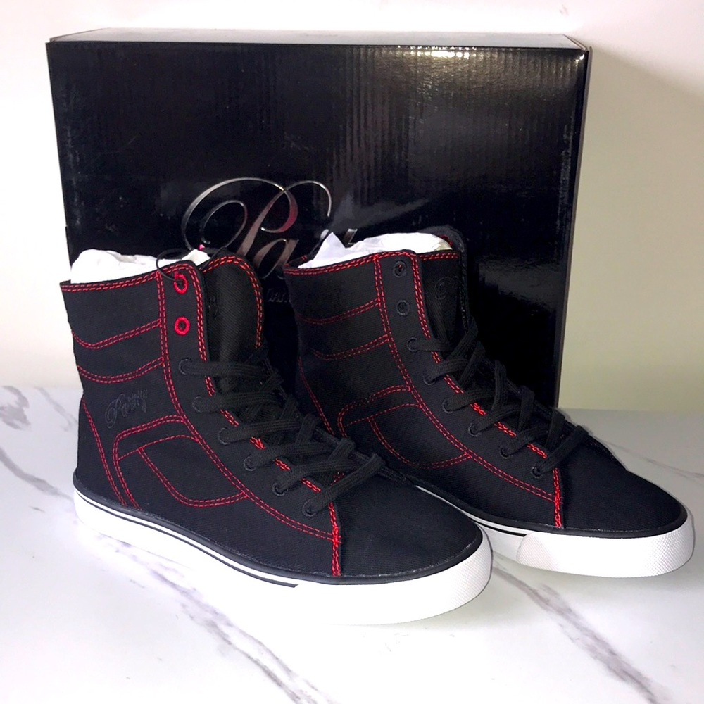 NEW Pastry dance shoes high top cassatta black red sz 6.5